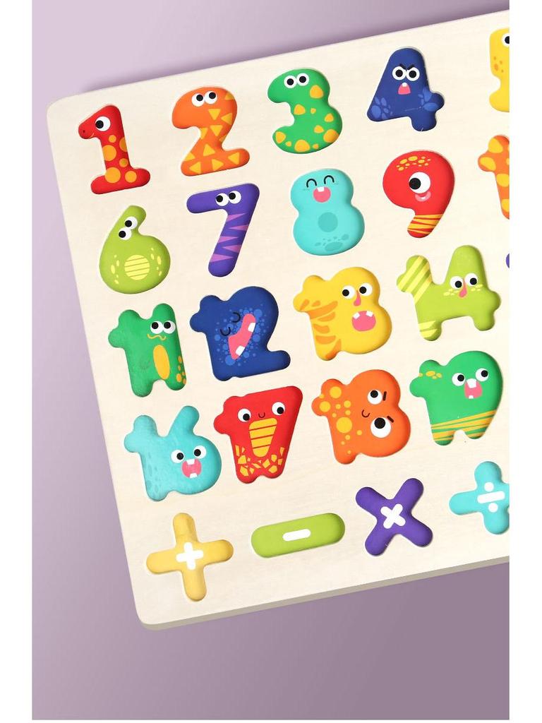 Verdicktes Holz-Buchstaben- und Zahlen-Erkennungs-Puzzle für Kinder