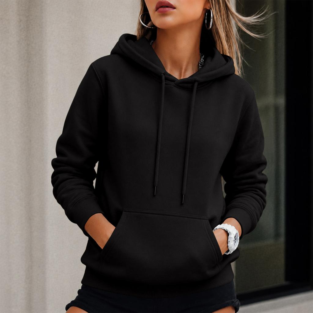 Women's Drawstring Hoodie Sweatshirt with Sleeves for Fall Winter