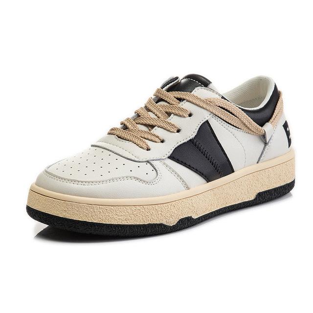 

Женские маленькие белые туфли из натуральной кожи для пары, осенние вулканизированные туфли на толстой подошве, повседневные спортивные кроссовки большого размера 43 чёрный