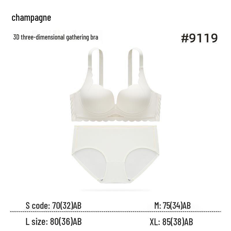 Set di Intimo Push-Up Senza Cuciture: Valorizza il décolleté piccolo, Comodo, Supporto traspirante, con Design a Coppa a Mano.
