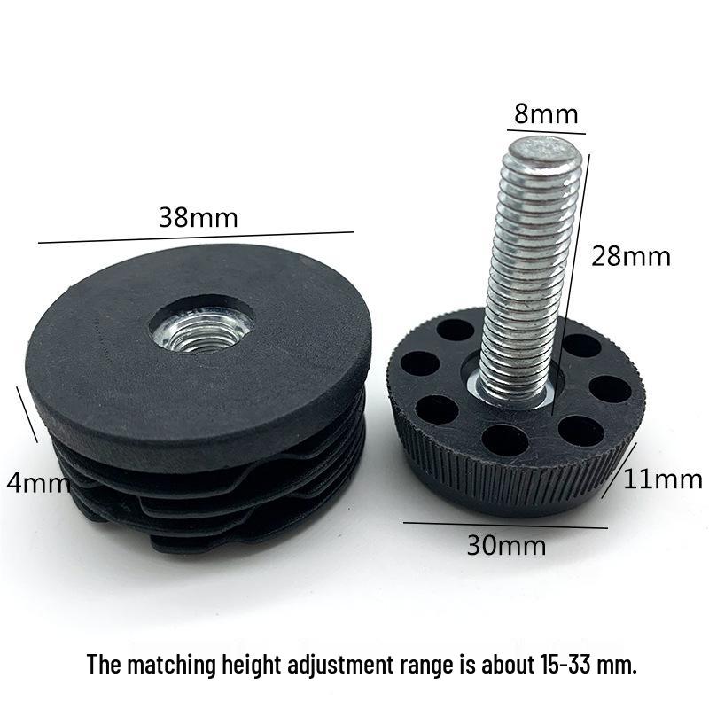 M8 Adjustable Table Leg Foot Pad with Height Adjustment Screw