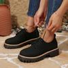 2025 neue Damen Casual Einzel Schuhe Retro Wildleder Schnürschuhe Dicke Ferse Kleine Lederschuhe Damen 20252025