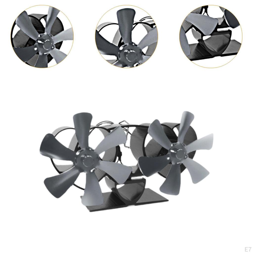 Fireplace Fan 12 Blade Heat Powered Wood Furnace for Combustion House