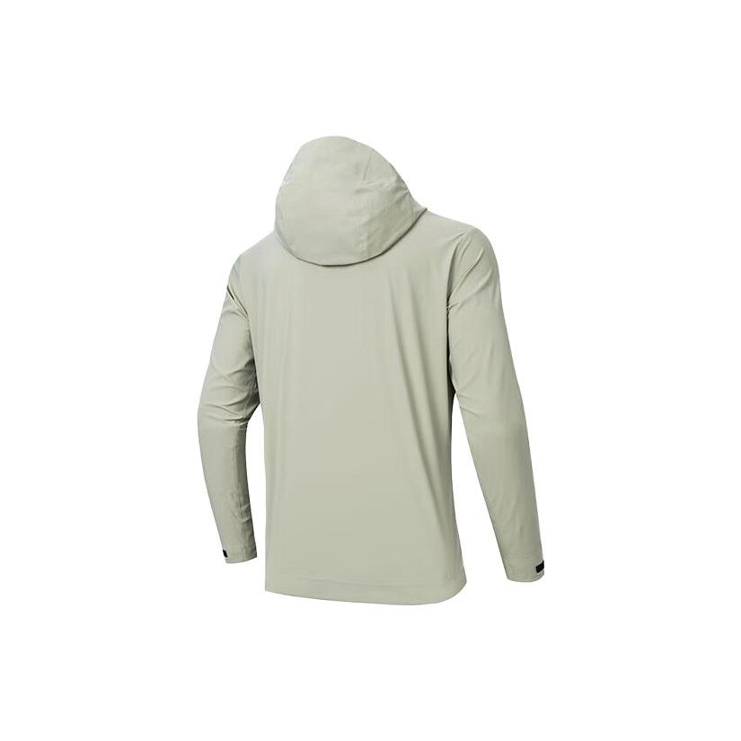 Anta Solid Color Zipper Hooded Long Sleeve Storm Jacket Men Jackets Light-Gray-Green 152347635-1