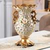 European Retro Resin Double Ear Vase, Three-dimensional Dried Flower Arrangement, Living Room, Office Decoration, Home Decor