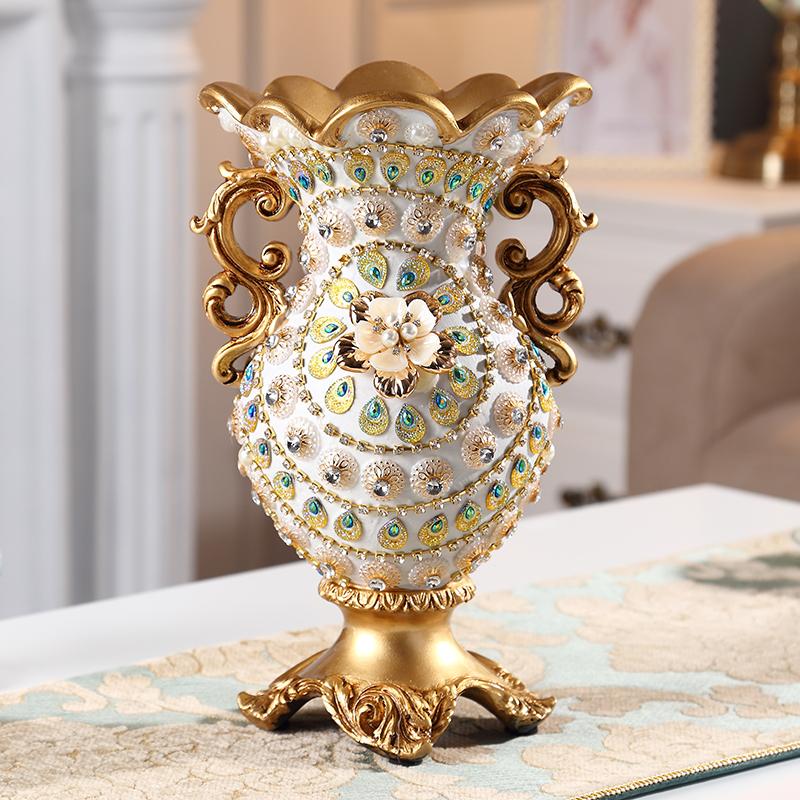 European Retro Resin Double Ear Vase, Three-dimensional Dried Flower Arrangement, Living Room, Office Decoration, Home Decor