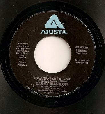 7-Zoll-Schallplatte BARRY MANILOW Copacabana AS0339 ARISTA 1978 US Rock Gebraucht