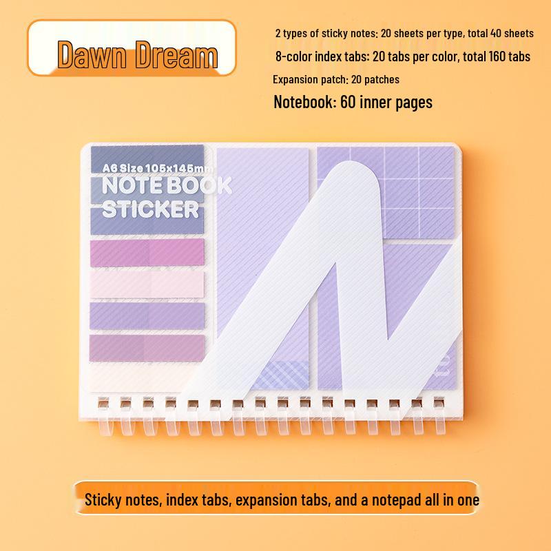 Multi-Functional Sticky Note Book with Tabs and Lined Pages