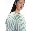H M Drawstring Detail Top Green Stripe