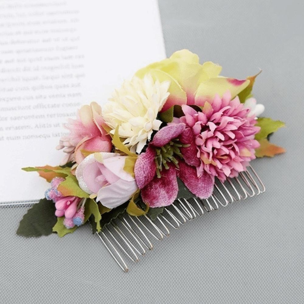

Vintage Bridal Hair Accessories Romantic Bridesmaid Headwear Flower Hair Comb Women фиолетовый