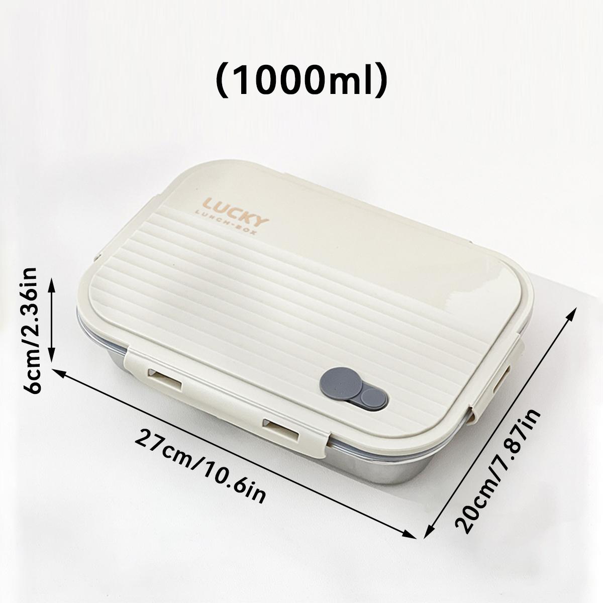 

4/5 Grids 304 Stainless Steel Bento Lunch Box Sealed Fruit Salad Food Container For Kids Students Durable Dinner Plate With Lid 1000ml