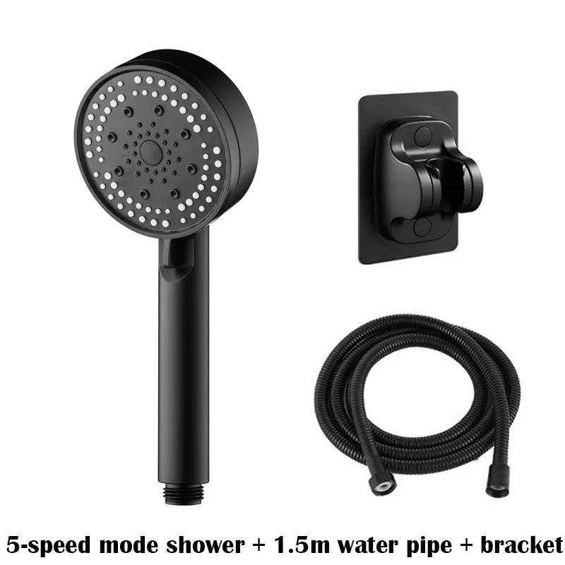 5 Modes Shower Head Set with Water Pipe Bracket Adjustable High Pressure Water Saving Shower Head Water Massage Shower Head