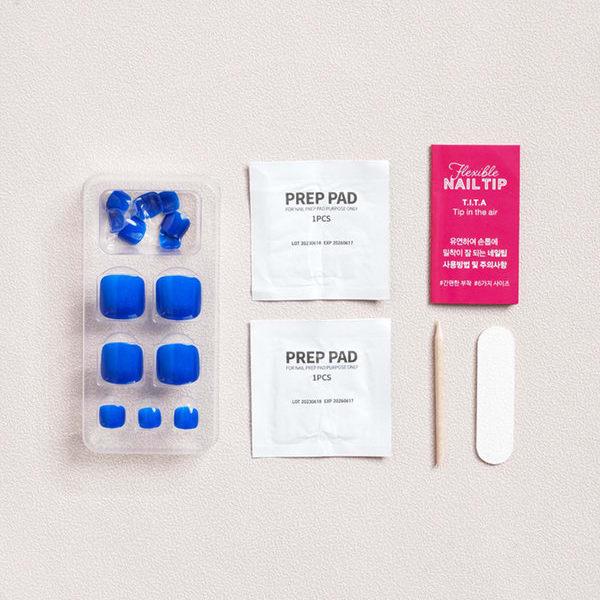 Solid Pedi Tip Coral Blue 14 Packs