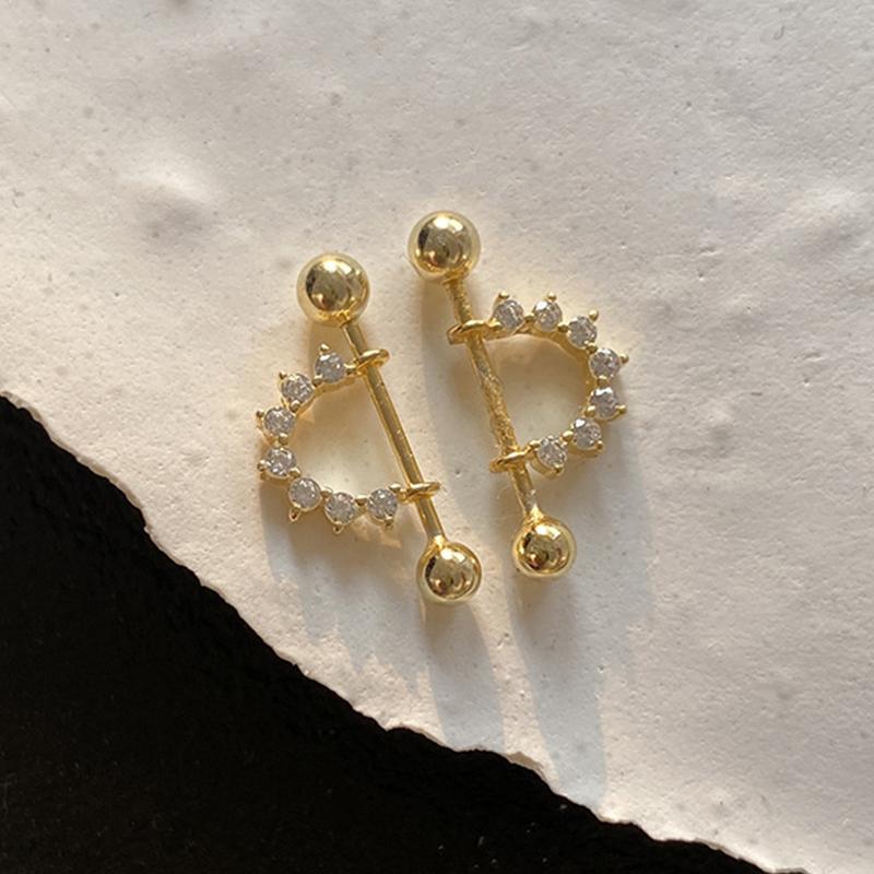 1Pair Semicircular Triangle Geometric Hoop Earrings Helix Cartilage Piercing Ear Studs Women Party Jewelry