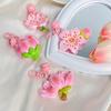 Lotus Peach Blossom Pendant Resin Car Key Ring Cute Peach Flower Keychain  Gifts