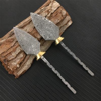 DIY Semi-finished Damascus Steel Pattern Pu'er Tea Knife Blank Accessories for Pu'er & Dark Tea Ceremony DIY Knife Cutter Tool