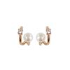 Korean Minimalist Geometric Pearl Stud Earrings for Women - Fashionable and Versatile