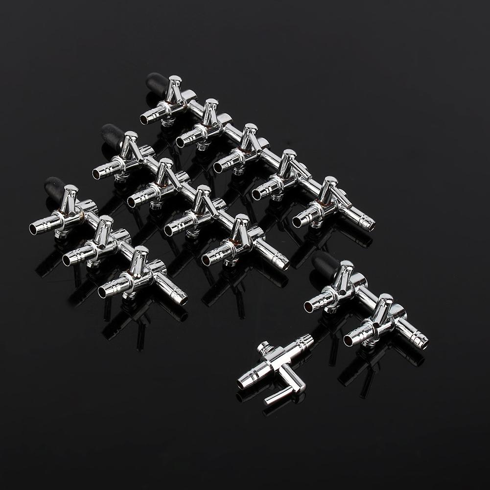 Aquarium Tank Air Lever Pump Oxygen Air Flow Splitter Tube Pipe Control Valve SS