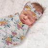 2 Teile/satz Neugeborenen Baby Empfang Decke Stirnband/Hut Baumwolle Swaddle Wrap Handtuch