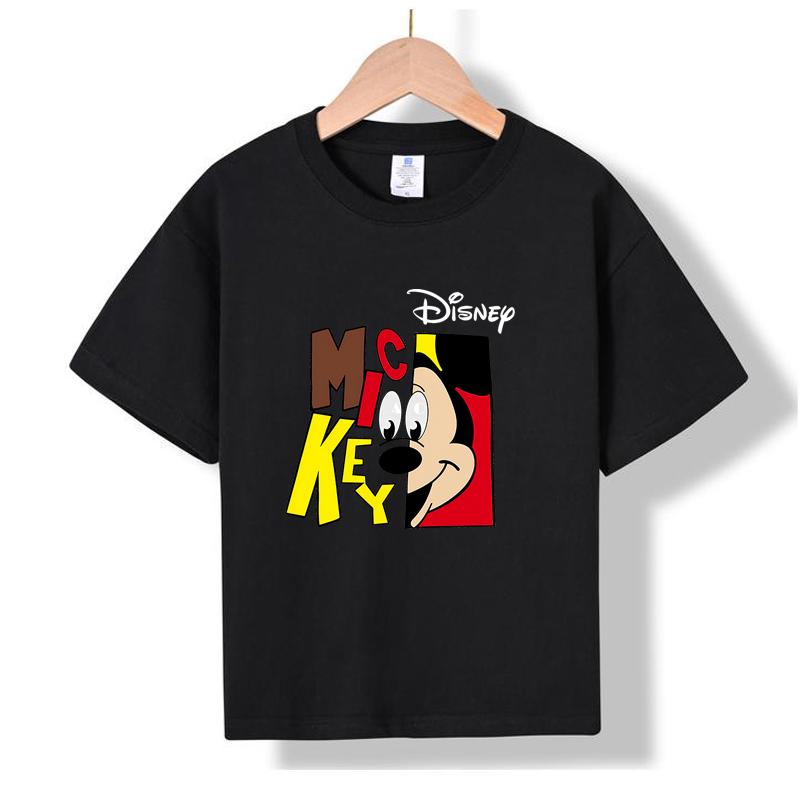 

MC-39 MINISO 2026 Summer New Printed Cotton Round Neck T-shirt for Children Aged 1-16, Boys and Girls 100