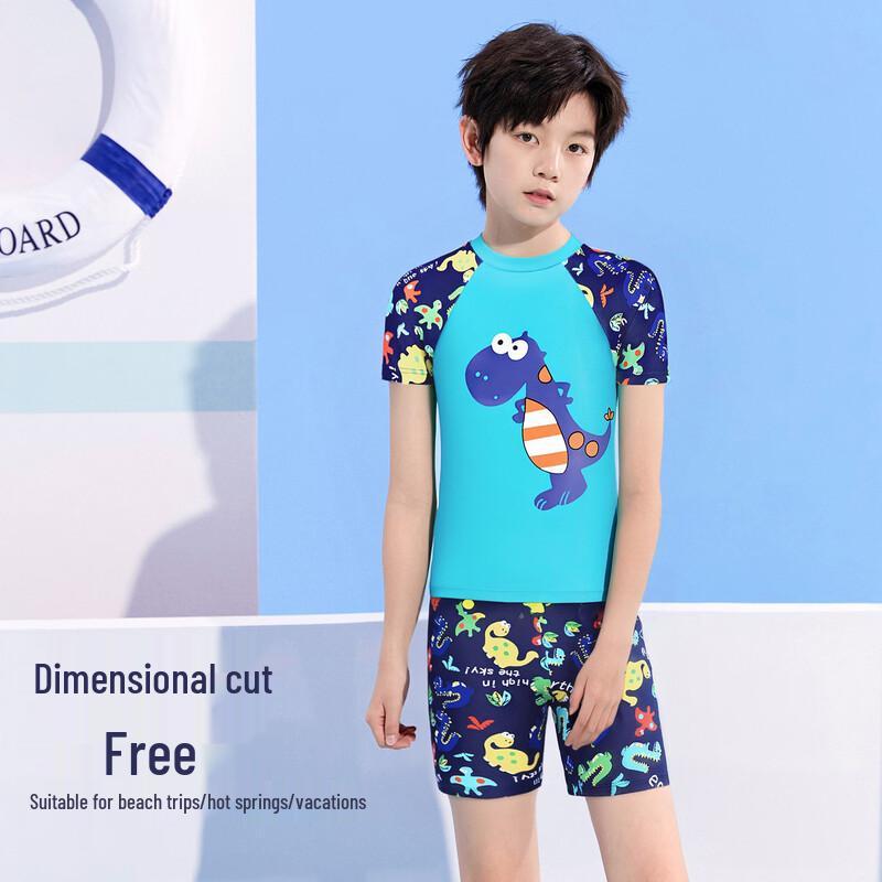 Youyou Kids' Dinosaur Quick-Dry Split Swimsuit Set