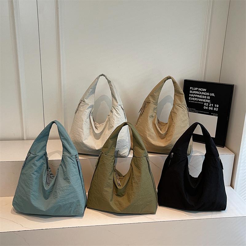 Japan and Korea Lazy Wind Washed Canvas Bag Large Capacity Shoulder Handbag Literary Youth Solid Color Commuter Cloth Bag
