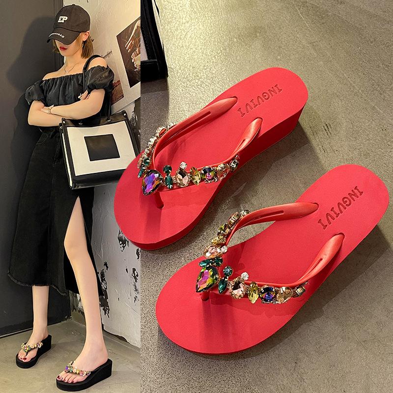 Modisch passende Outdoor-Flip-Flops für Damen, sexy Hausschuhe, Keksdekoration, lässige Hausschuhe, Damenmode, Sommer