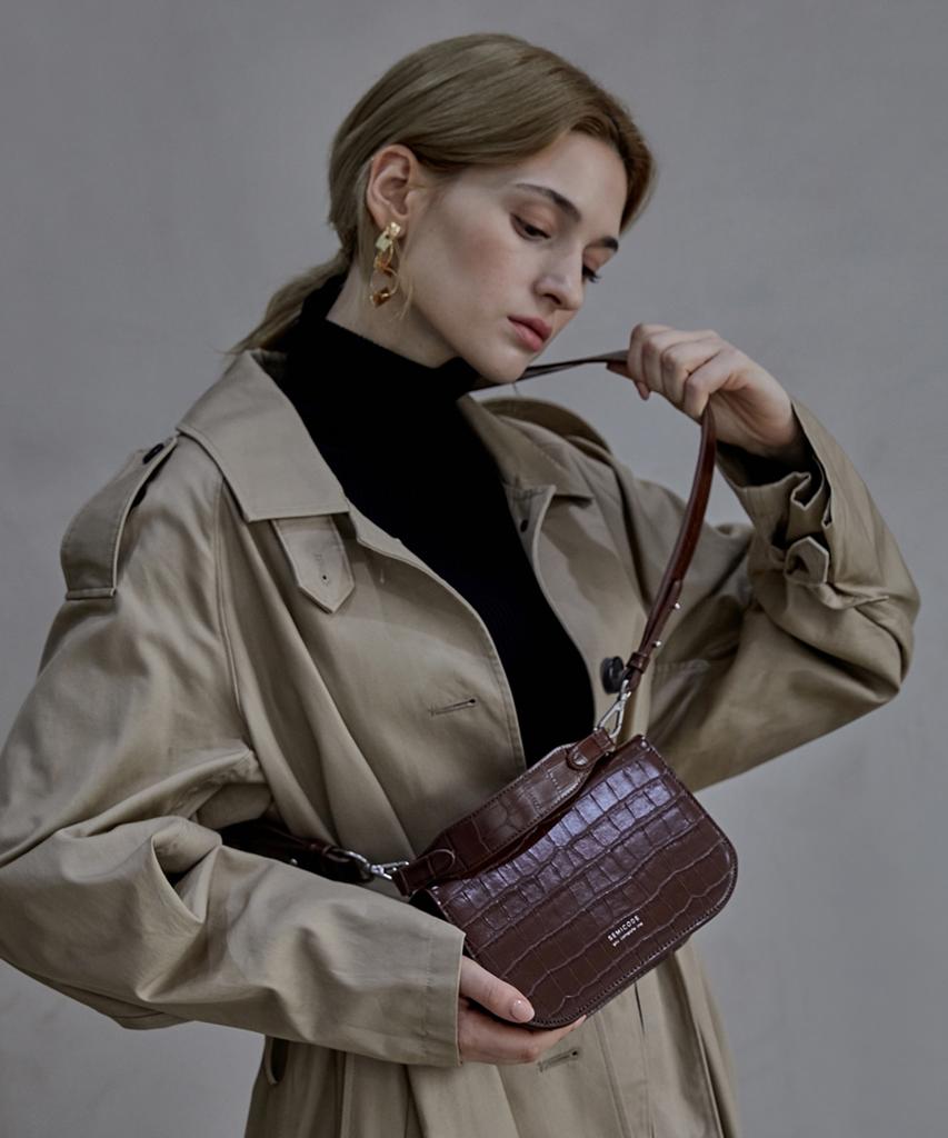 Semicode Rode Bag - Dark Brown Crocodile