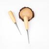 2pcs Leather Craft Awl Tools Leather Hole Punch Tool Sewing Punching Hole Maker Stitching Over Stitch Wood Handle