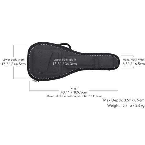 Basiner ACME Series Gig Bag for Semi-Acoustic Guitars (ACME-SH Charcoal Grey)