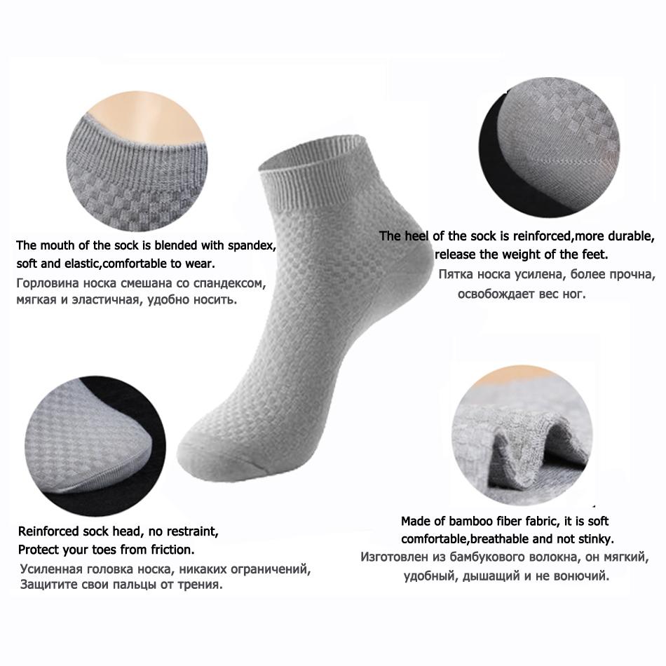 10 Pairs High Quality Bamboo Fiber Men's Socks Business Breathable Deodorant Compression Socks Men Long Big Size EUR 38-46