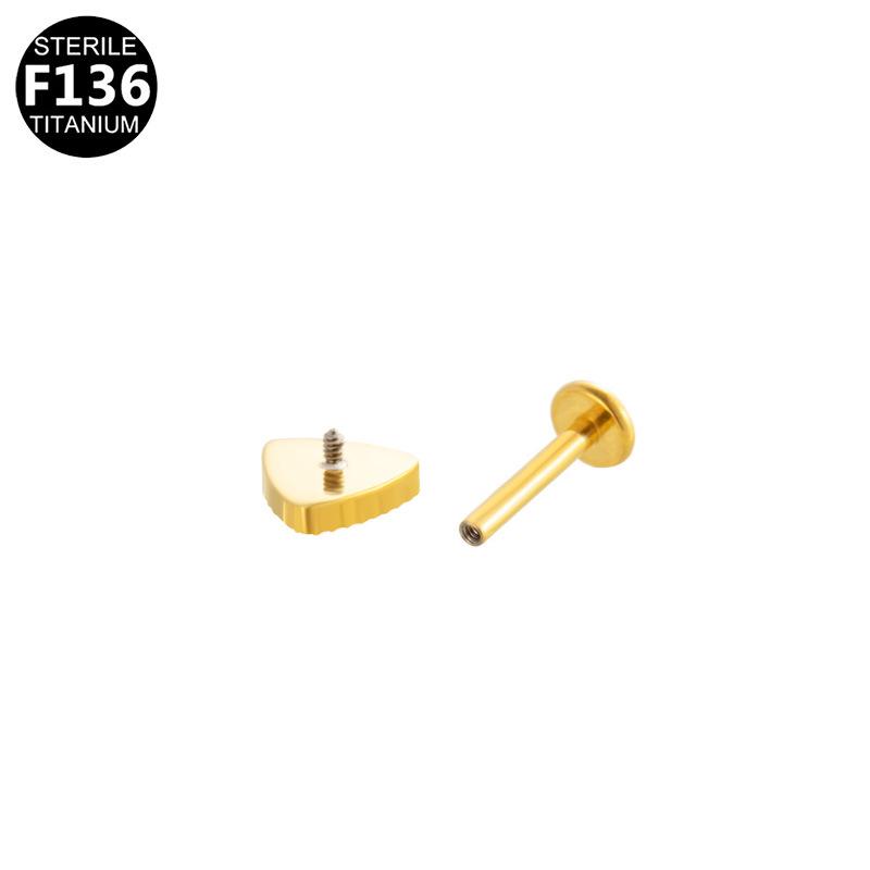 Titanium Alloy Zirconia Heart Lightning Piercing Stud with Internal Thread