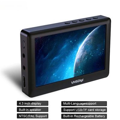 Gravador AV 4.3" Caixa de Captura de Áudio e Vídeo 1080P de VHS Digi Portátil Vhs DVD Hi8 Câmera de Vídeo Player para Cartão TF Disco U
