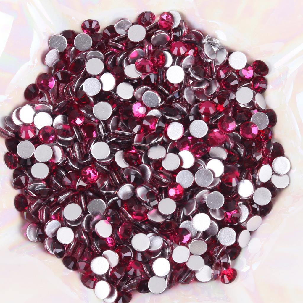 Fuchsia Nail Art Diamond Glass Crystal Flat Bottom Diamond Diy Mobile Phone Case Beauty Jewelry Rhinestone Accessories Exquisite Zhejiang