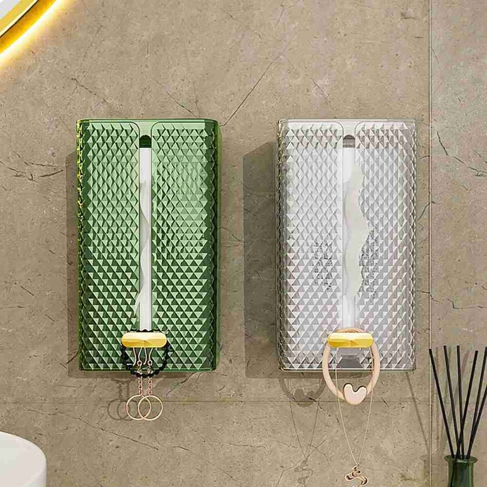 Adhesive Wall Mounted Large Capacity Tissue Box Paper Holder Napkin Organizer Paper Towel