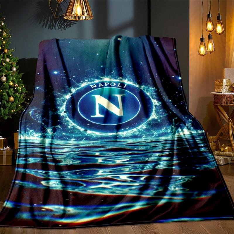 Coperta con Emblema del Napoli Calcio Coperta in Flanella da Esterno per Campeggio, Escursionismo, Feste in Giardino, Essenziali per Picnic, regalo per famiglia e amici
