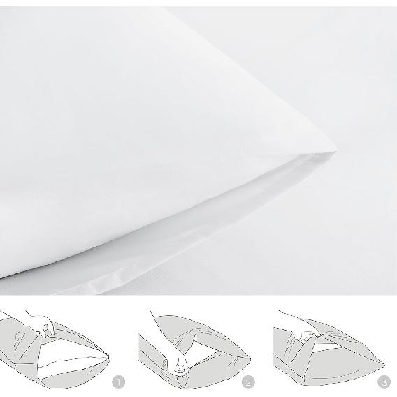 Aisbo King Size Pillow Cases Set of 2 - White King Pillowcase 2 Pack with Envelope Closure, Soft Brushed Microfiber Bed Pillow Case Cover, 20x36