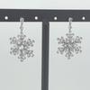 Imitating Pearls Crystal Snowflakes Earrings Silver Zircon Dangle Earrings  New Year