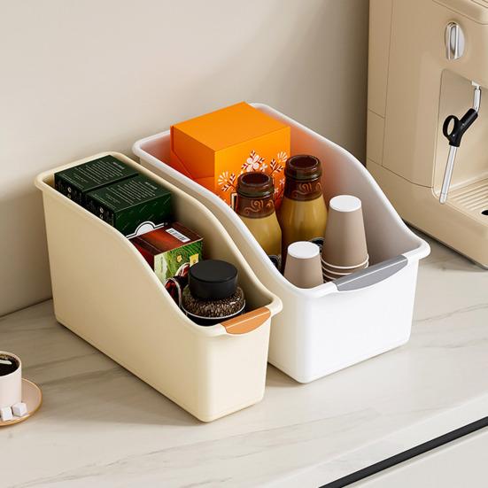 Kitchen Counter Organizer Condiment Bottles Storage Box Spice Jars Holder Storage Bin with Handle for Canned Food Snacks Pantry Cabinet Shelves