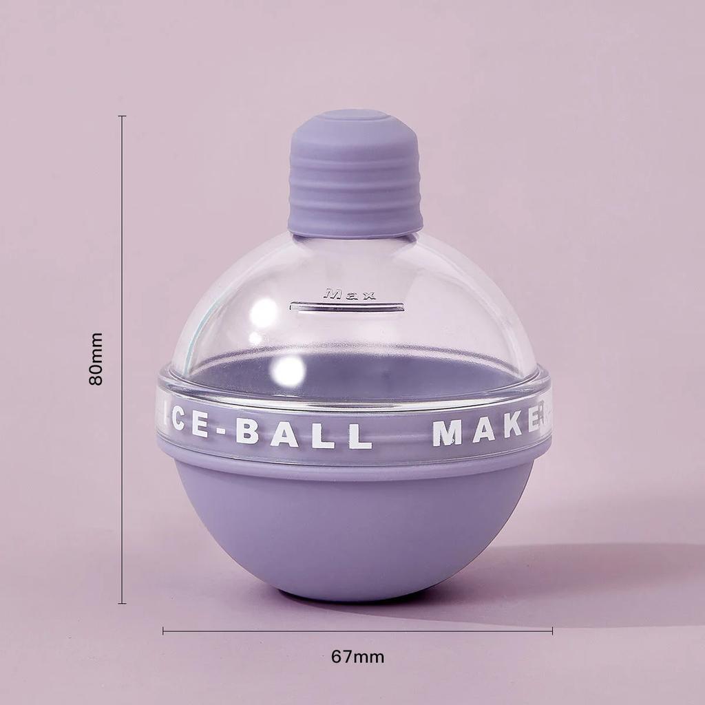 Whiskey Ice Mold Ball, Premium Flexible Silicone Ice Cube Tray with Large Round Ice Balls for Party and Bars Ice Bucket Maker