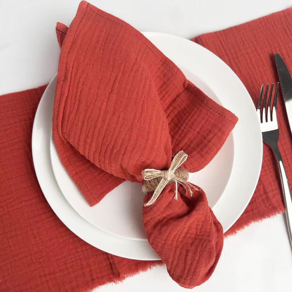 6Pcs 40x40cm Thick Gauze Cotton Napkins Reusable Tea Towel for Wedding Party Dinners Baby Shower Christmas Table Decoration