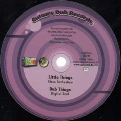 10inch Record SISTA BETHSABEE; DIGITAL SEAL / DIG - Little Things; Dub Things / Spellin CDR004 Culture Dub 2015 France Reggae, Ska & Dub