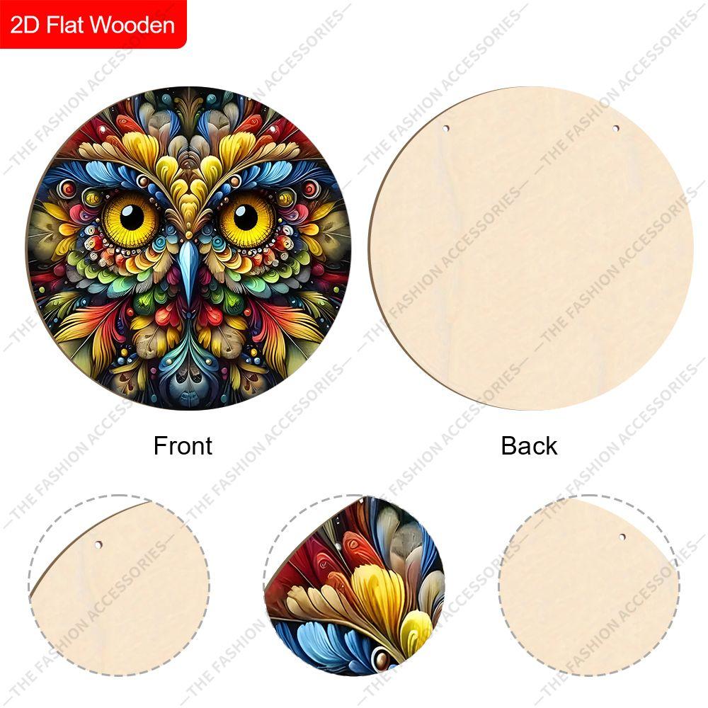 2D flat hanging decorative signs, interior wall or door decoration, garden decoration, owl pattern, interesting gifts for family and friends