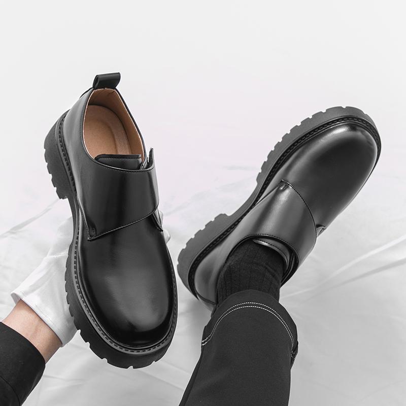Fashion Luxurious Men Classic Loafers Black White Men Casual Thick-soled Anti-slip Business Elegant Leather Shoes Gentleman Social Shoes