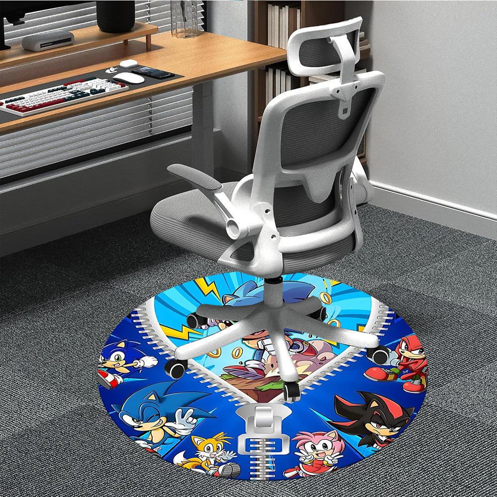 

1pc Sonic the Hedgehog Chair Carpet for Office, Indoor Non-Slip Polyester Fiber Carpet, Machine Washable, Durable Construction yy251205133 80cm by 80cm
