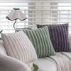 Soft Rabbit Fur Plush Pillow Cover Thick Straight Striped Pillow Living Room Bedroom Sofa Cushion Pillow