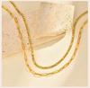Trendy Layered Necklace for Women, 18K Gold Plated Stainless Steel Link Chain Modern Minimalist Jewelry