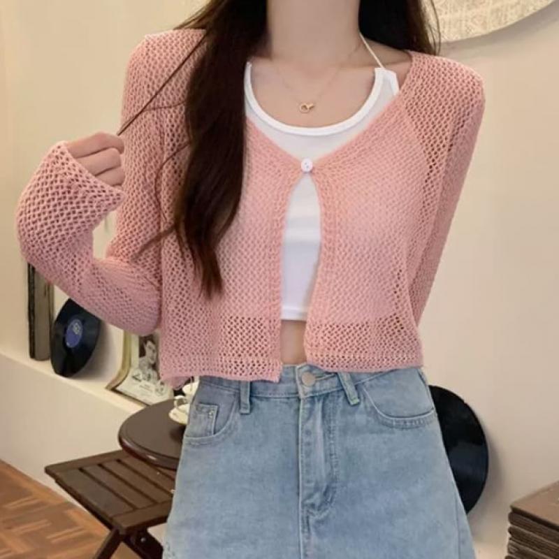 Shop Women S One Button meSh Cardigan wdmS Wcd tS14460410