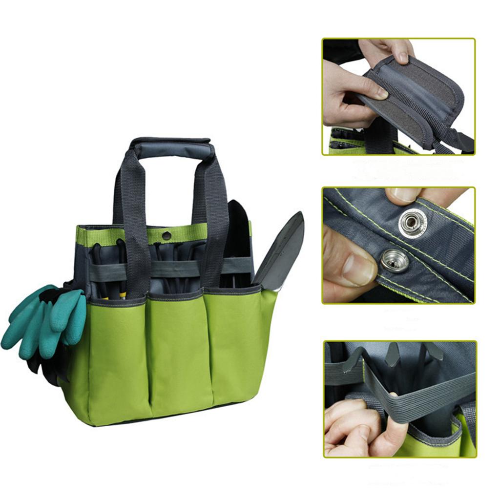 Gardening Storage Tote Garden Tool Bag With Pockets Canvas Heavy Duty Large Organizer Bag Carrier for Garden Plants Tools Set