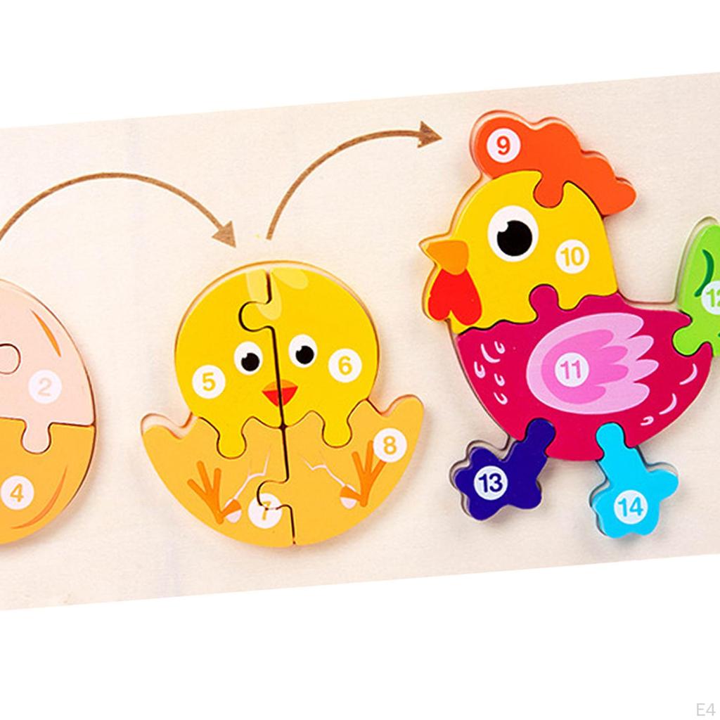 Animal Wooden Matching Puzzle,Children Early Education Learning Toys,Wooden Puzzles for Age 4+ Years